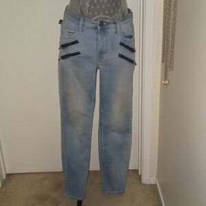 Rock & Republic Kasmiere Zipper Pocket Skinny Jeans Light Wash Sz 10